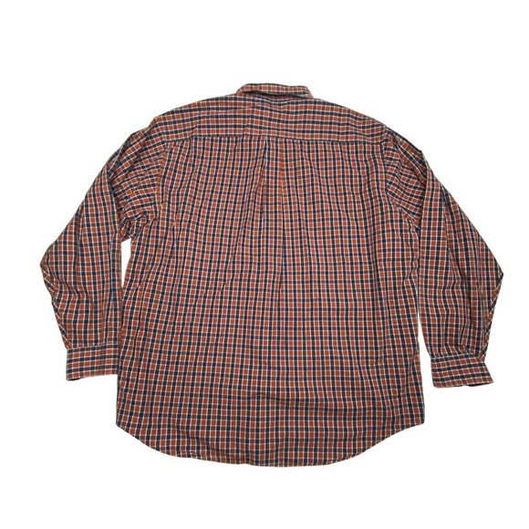 BROOKS BROTHERS MENS LONG SLEEVE CHECK SHIRT XL Orange Blue Check - Picture 6 of 6